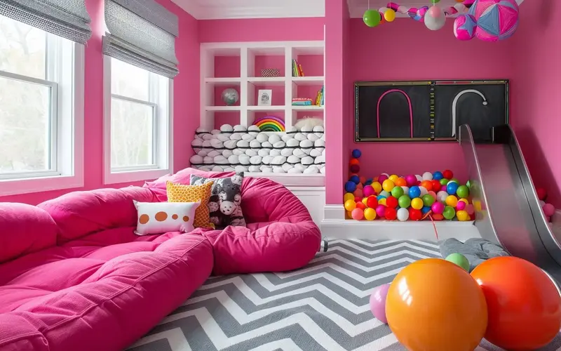 Bold and Bright Kids' Playroom: