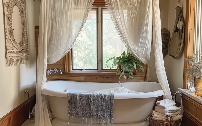 Dreamy Canopy Over the Tub: 