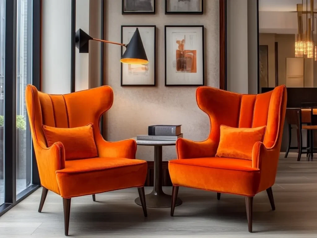 Orange Upholstered Chairs: