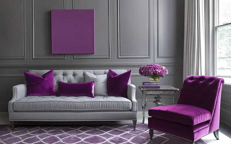 Sophisticated Purple & Gray: