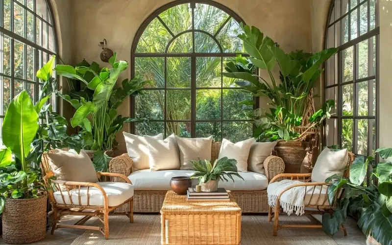 Sunroom Filled with Greenery: