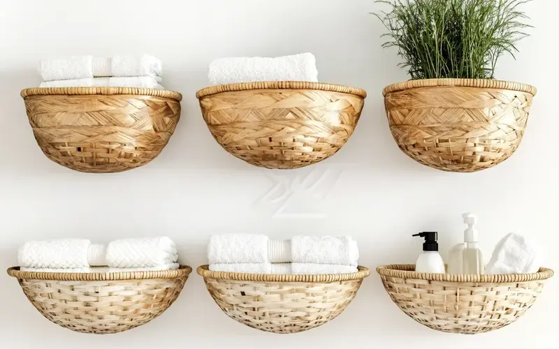 Wall-Mounted Baskets: