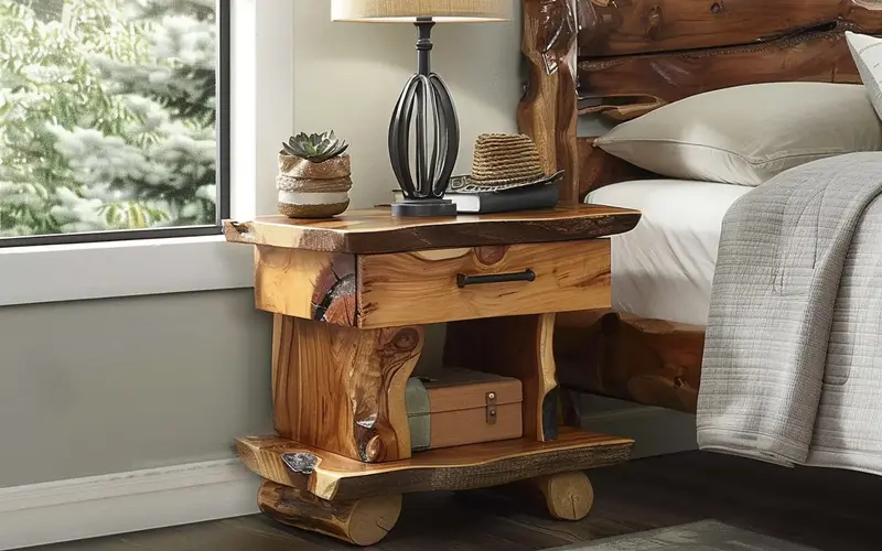 Live Edge Wood Nightstands: