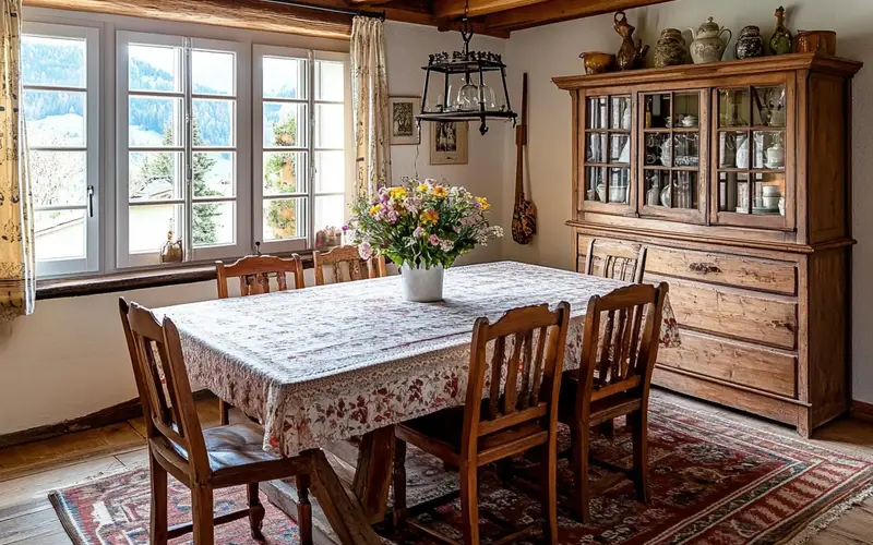 Traditional Swiss Dining Room: