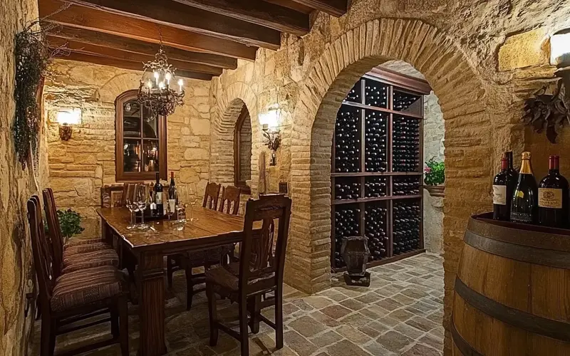 Wine Cellar with Rustic Charm: