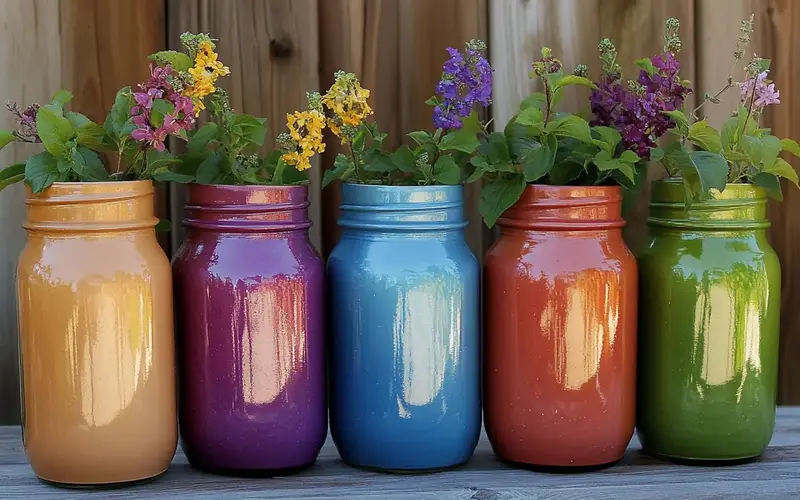 Painted Mason Jars: 