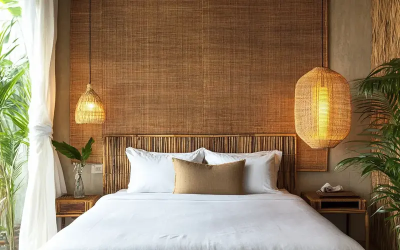 Bamboo Headboard (Bedroom):