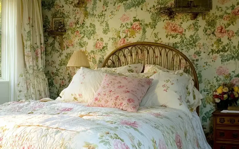 Floral Wallpaper and Fabrics: