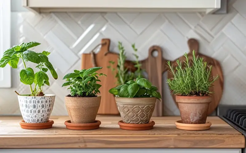 Fresh Herbs in Chic Pots: Beauty and Flavor: