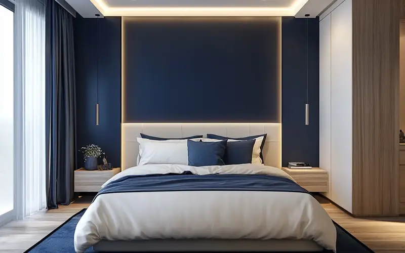 Navy Accent Wall: