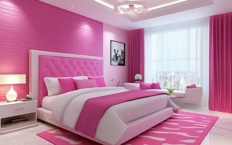 Pink Accent Wall: