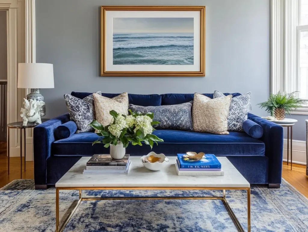 The Navy Velvet Sofa: Luxurious Lounging: