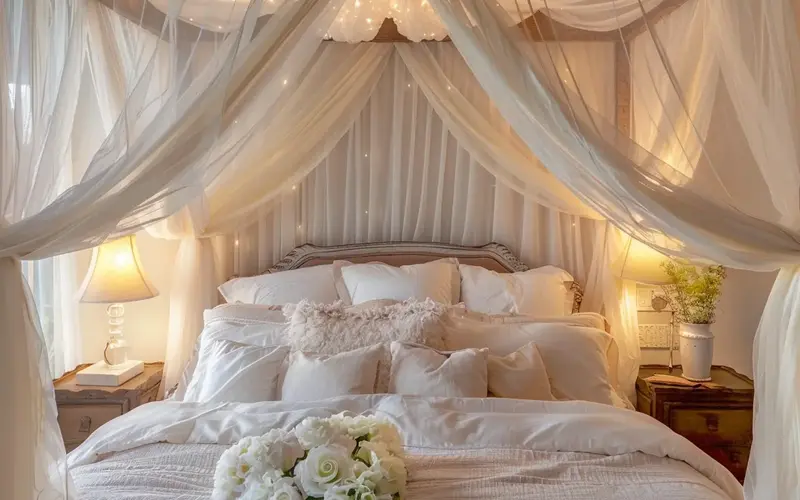 Add a Canopy or Drapes Around the Bed: 