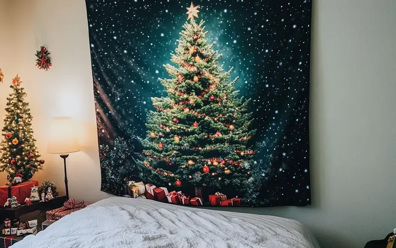 Christmas Tree Wall Tapestry: