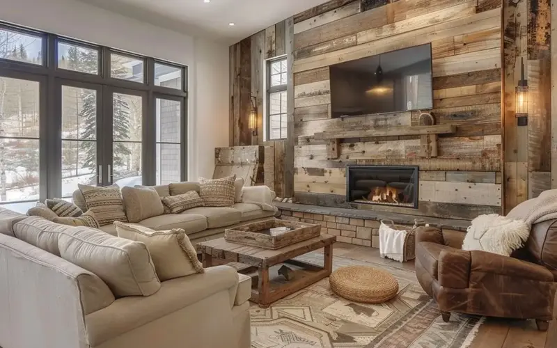 Reclaimed Wood Accent Wall: A Statement Piece: