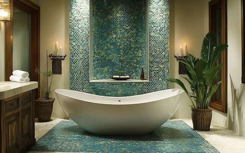 Spa-Like Sanctuary (Mediterranean-Inspired Bathroom):