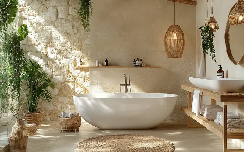 Spa-like Sanctuary (Swiss-Inspired Bathroom):