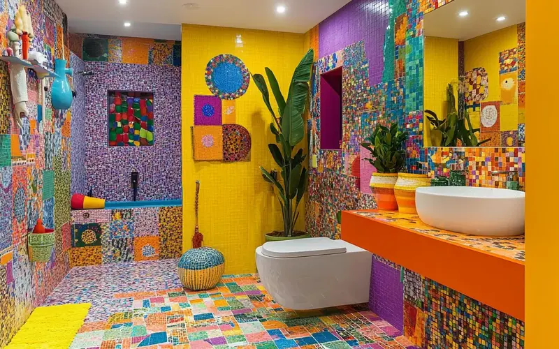 Bold and Bright Theme (Brazilian-Inspired Bathroom: