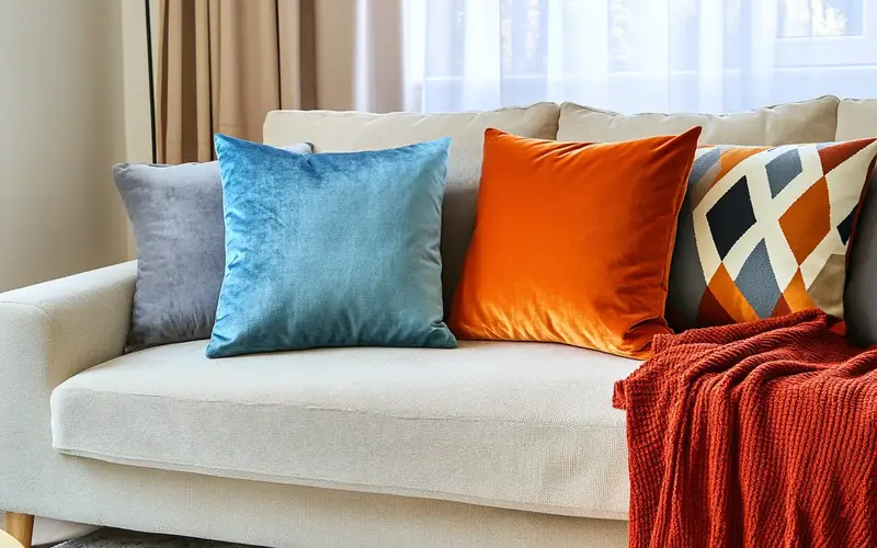 Change Throw Pillows and Blankets: