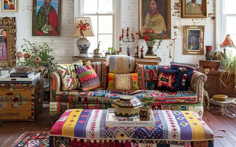 Furnishing Your Bohemian Oasis:

Bohemian style is all about celebrating individuality, including your furniture choices.

Secondhand Treasures: Scour thrift stores, flea markets, and online marketplaces for unique finds. Not only is it sustainable, but it's also a lot more fun than buying everything new.