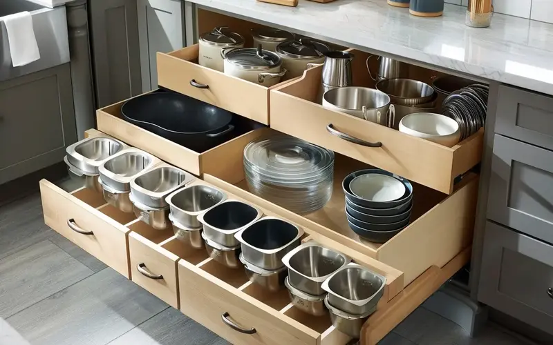 Pull-Out Drawers in Cabinets: