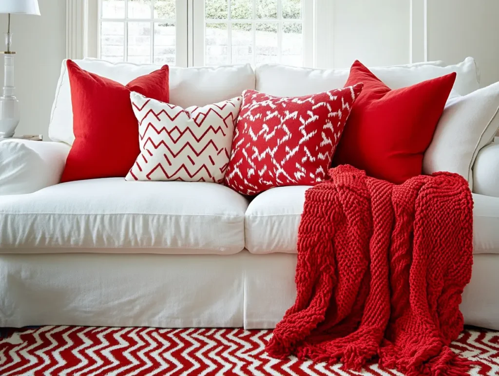 Red Throw Pillows and Blankets