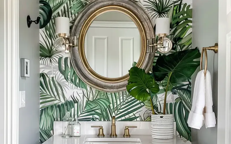 Wallpaper with Botanical Prints