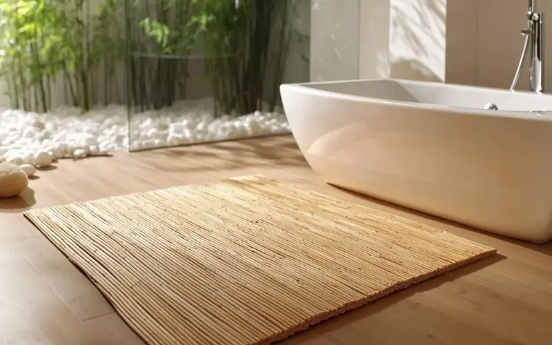 Bamboo Mat Flooring (Serene Japanese-Style Bathroom):