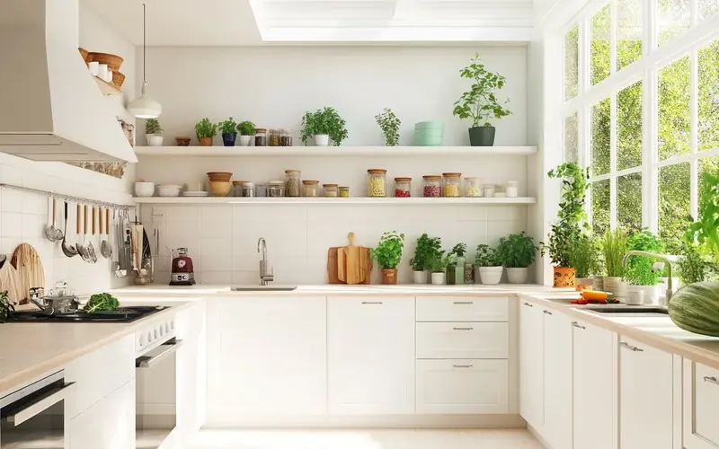 Bright and Airy Culinary Hub (Swedish-Inspired Kitchen):