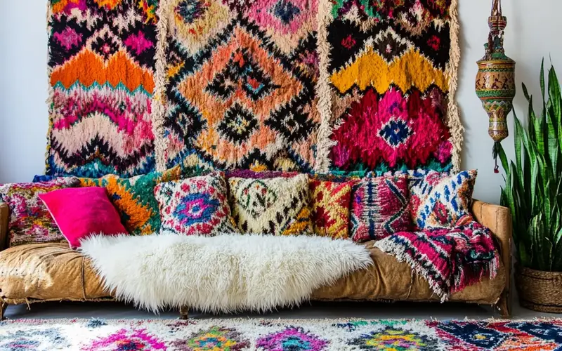 Colorful Textiles and Rugs: