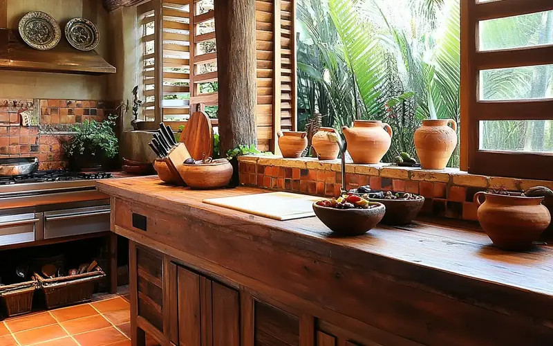 Earthy and Welcoming Theme (Brazilian-Inspired Kitchen):