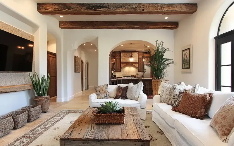 Exposed Wooden Beams: