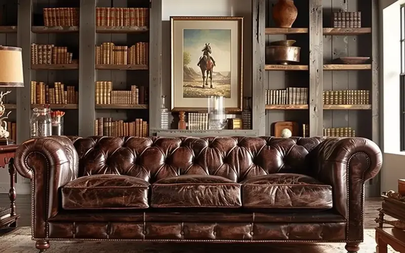 Leather Chesterfield Sofa: