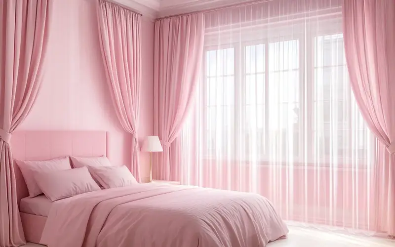 Pink Curtains or Drapes: