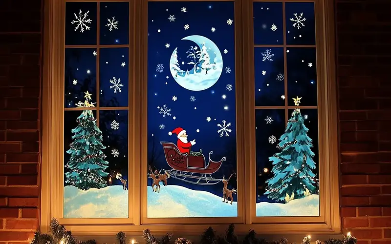 Window Clings with Christmas Themes: