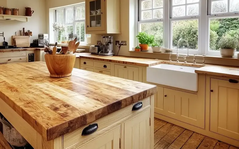 Butcher Block Countertops (British-Inspired Kitchen): 