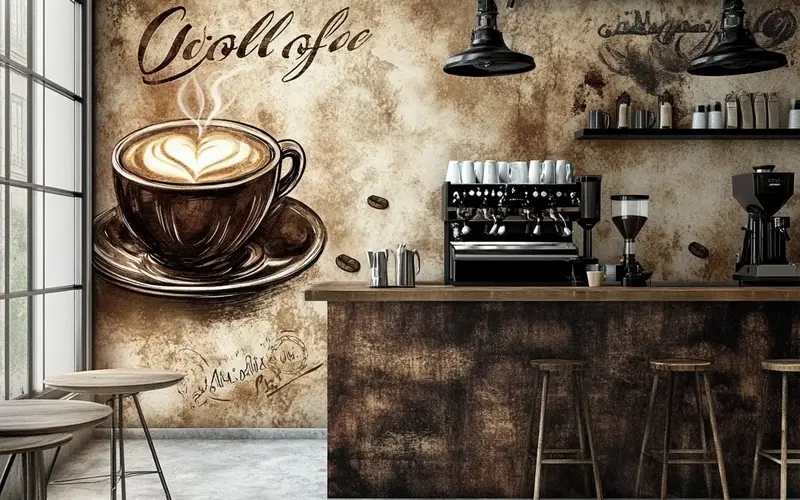 Coffee-Themed Wallpaper: