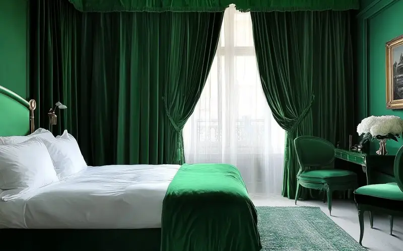 Emerald Green Curtains or Drapes: