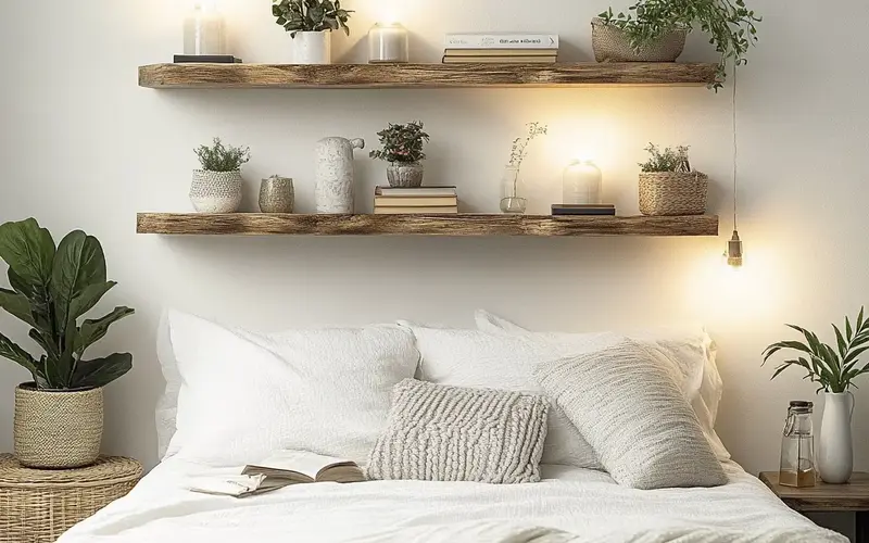 Floating Shelves for Airy Feel: 