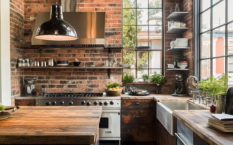 Mid-Century Inspired Kitchen: Industrial Chic: