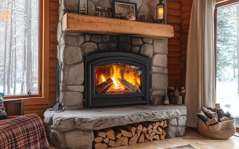 Install a Wood-Burning Fireplace: