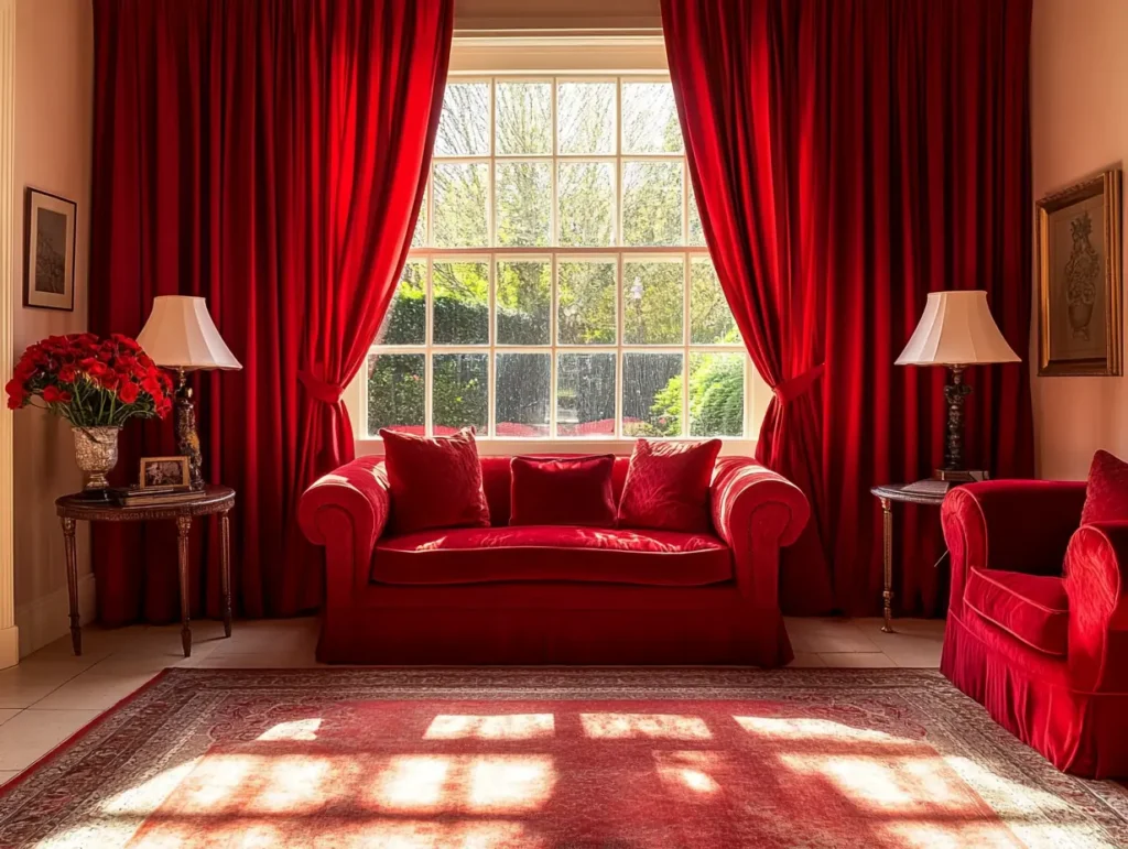 Red Curtains or Drapes