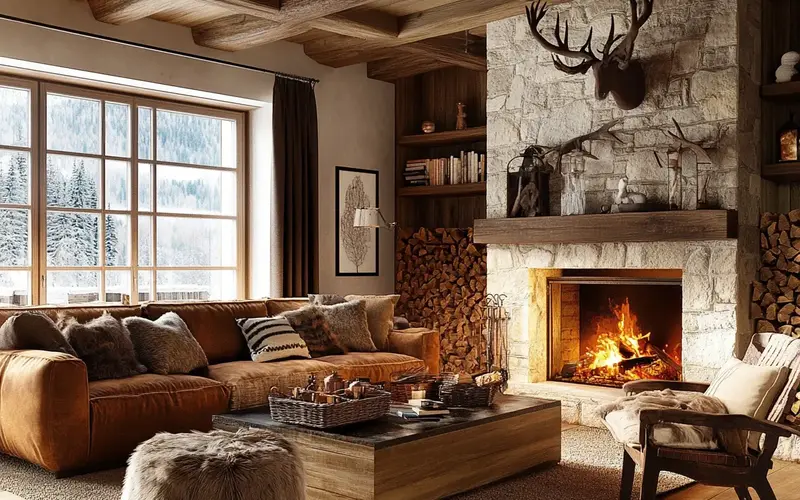 Cozy Mountain Lodge Living Room (Austrian-inspired Living Room):