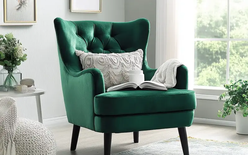 Emerald Green Accent Chair or Bench: