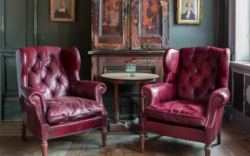 Worn, Vintage Armchairs: