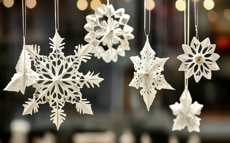 DIY Paper Snowflakes and Hanging Decorations: