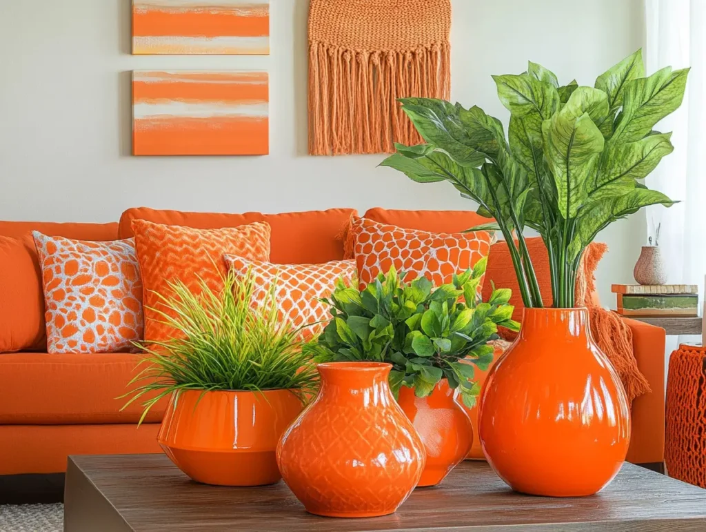 Orange Vases and Planters: