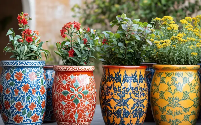 Outdoor: Colorful Ceramic Planters: