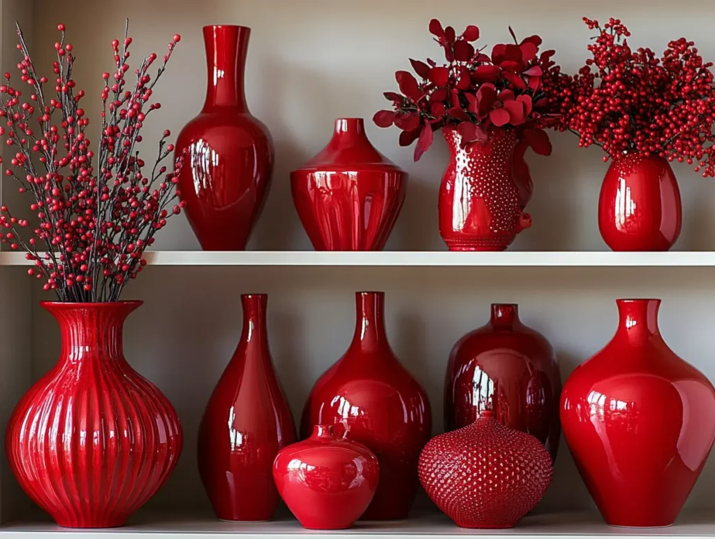 Red Vases and Decorative Objects