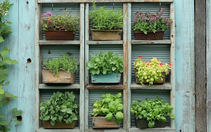 Repurposed Shutter Herb Garden: